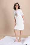 Zivame Harry Potter Knit Cotton Loungewear Dress - Whisper White — thumbnail 2